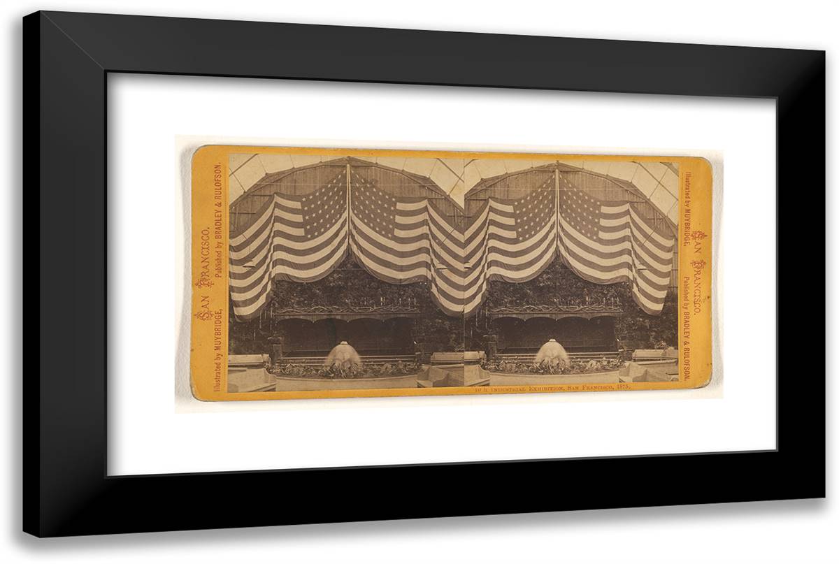 10Th Industrial Exhibition, San Francisco, 1875. 24x16 Black Modern Wood Framed Art Print Poster by Muybridge, Eadweard