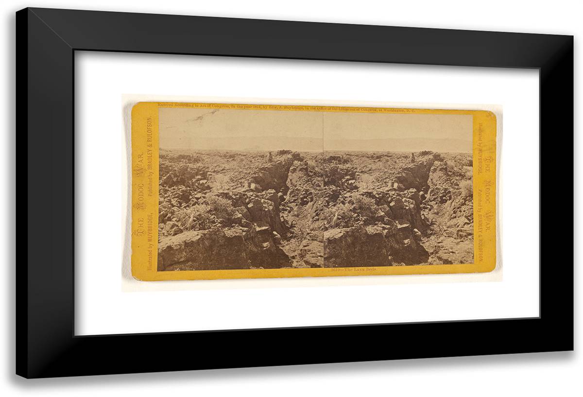 1619. the Lava Beds. 24x16 Black Modern Wood Framed Art Print Poster by Muybridge, Eadweard
