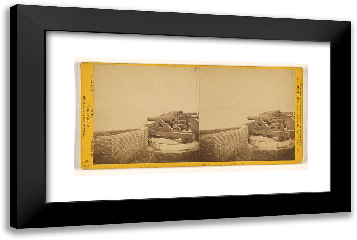 A VIew from Fort Point, San Francisco, California 24x16 Black Modern Wood Framed Art Print Poster by Muybridge, Eadweard