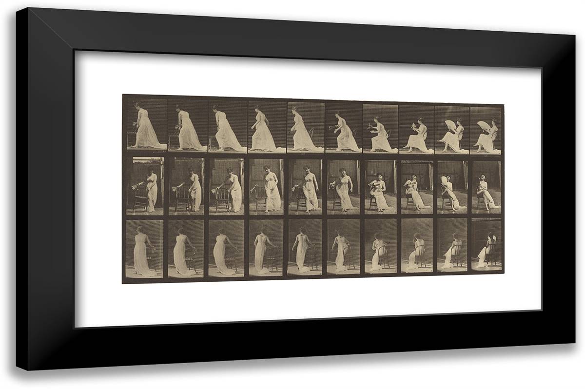Animal Locomotion VII 24x16 Black Modern Wood Framed Art Print Poster by Muybridge, Eadweard