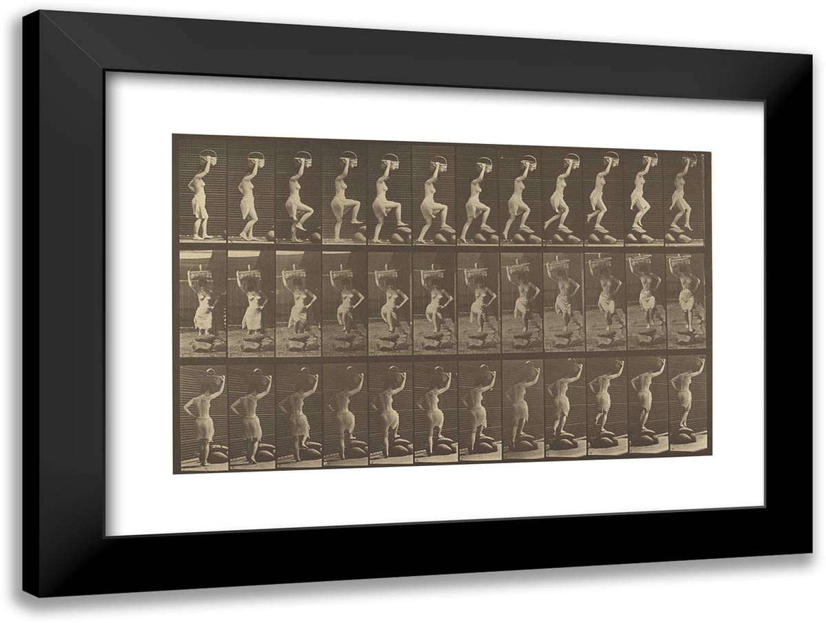Animal Locomotion XVIII 24x18 Black Modern Wood Framed Art Print Poster by Muybridge, Eadweard