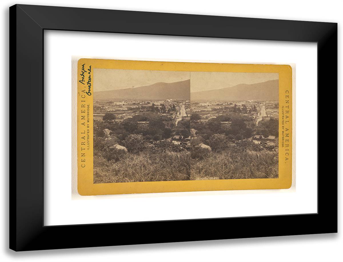 Antigua. 24x18 Black Modern Wood Framed Art Print Poster by Muybridge, Eadweard
