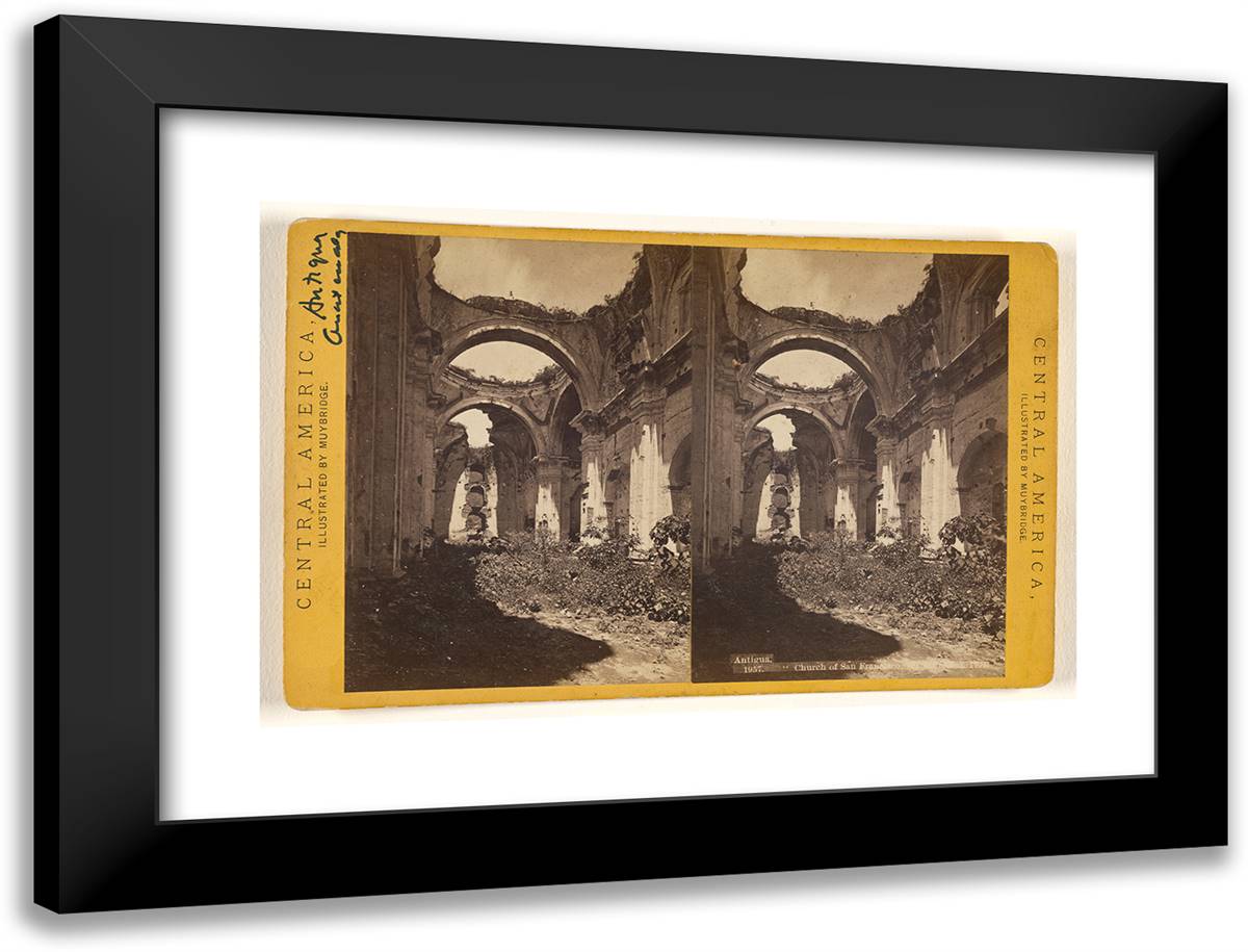 Antigua. Church of San Francisco, Earthquaked, 1774. 24x18 Black Modern Wood Framed Art Print Poster by Muybridge, Eadweard