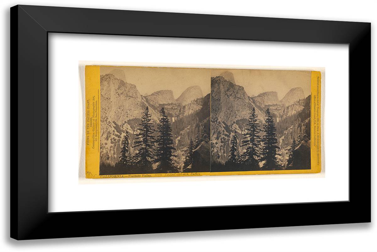 California, Yosemite Valley (From Tu-Look-We-Ack Canon) 24x16 Black Modern Wood Framed Art Print Poster by Muybridge, Eadweard
