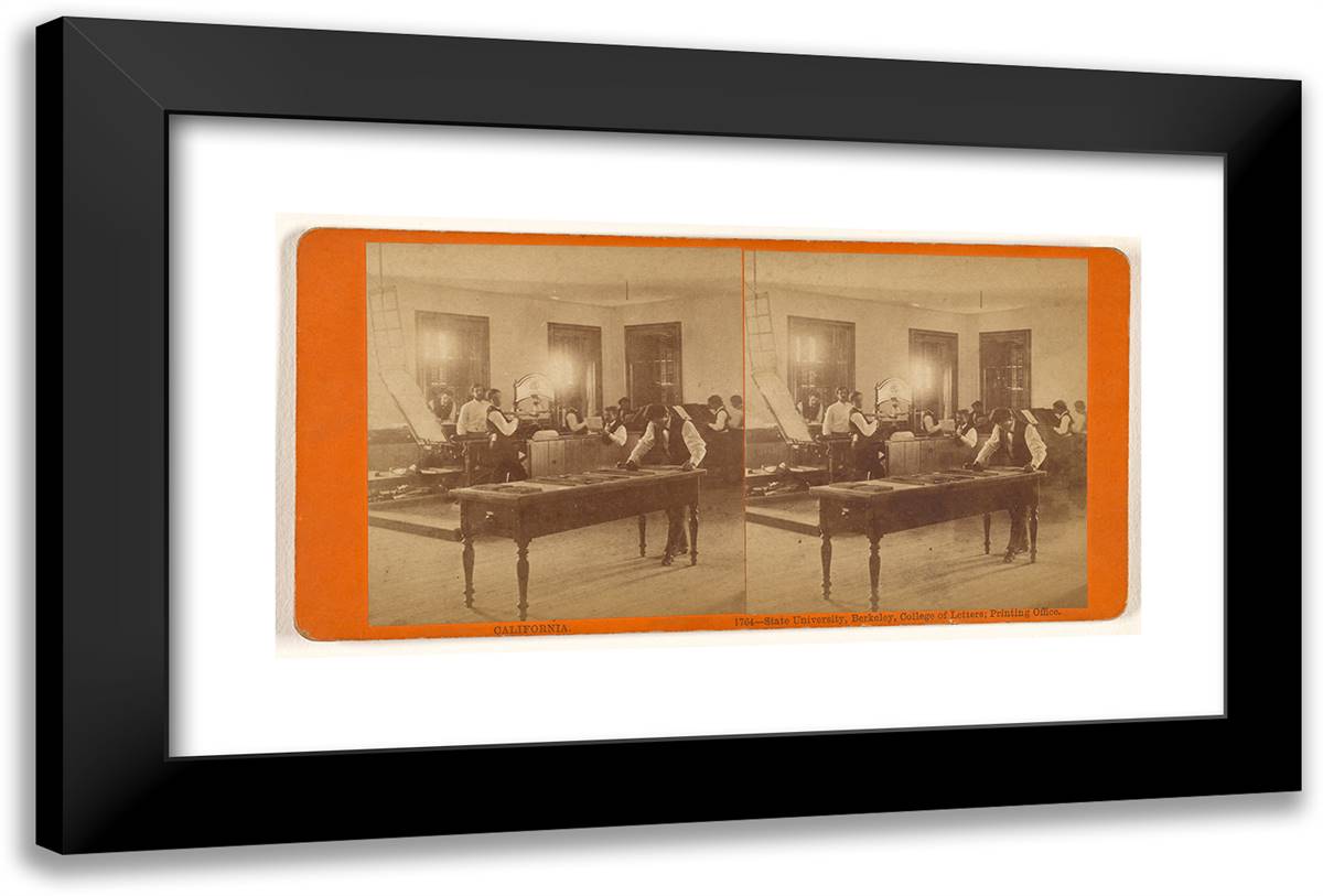 California. State University, Berkeley, College of Letters; 24x16 Black Modern Wood Framed Art Print Poster by Muybridge, Eadweard
