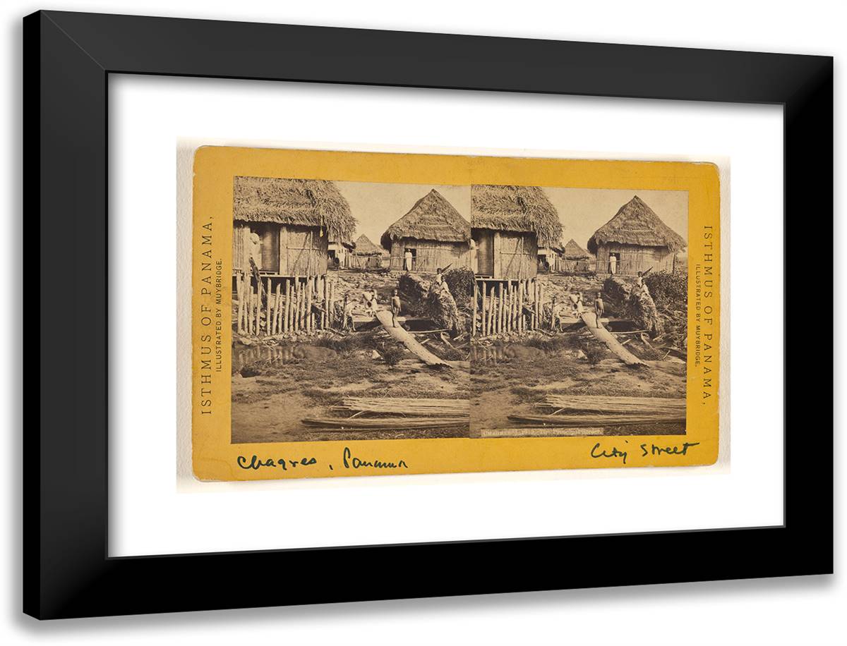 Changres. the Principal Street. 24x18 Black Modern Wood Framed Art Print Poster by Muybridge, Eadweard