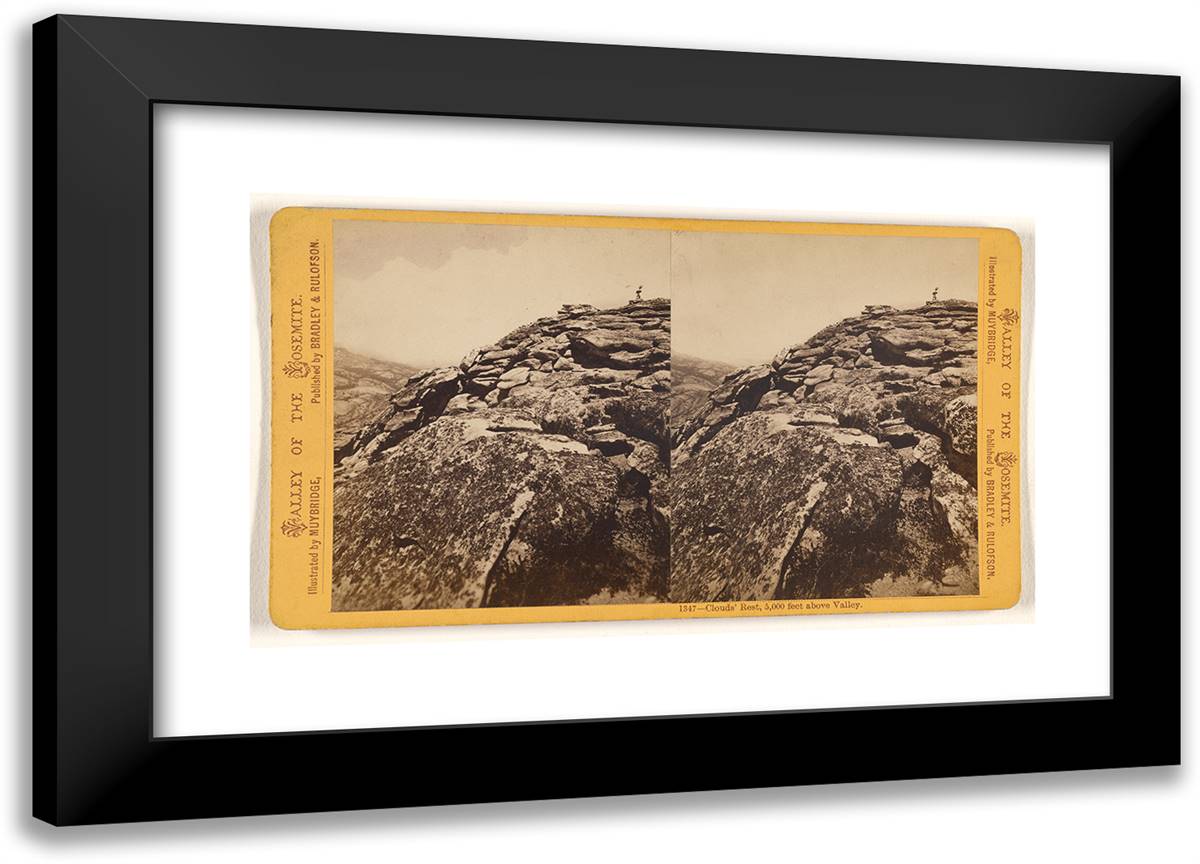 Clouds' Rest, 5,000 Feet Above Valley 24x17 Black Modern Wood Framed Art Print Poster by Muybridge, Eadweard