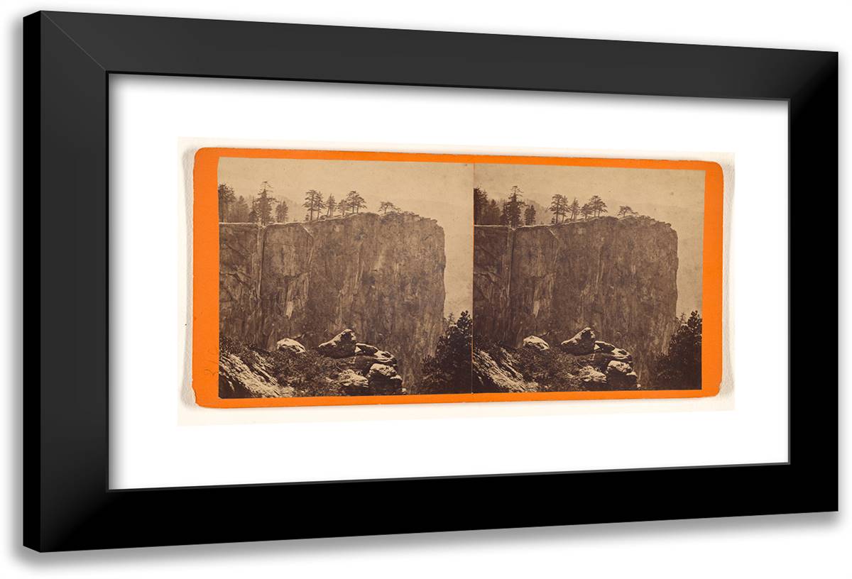 Eagle Rock. Fissure 1100 Ft Deep 24x16 Black Modern Wood Framed Art Print Poster by Muybridge, Eadweard