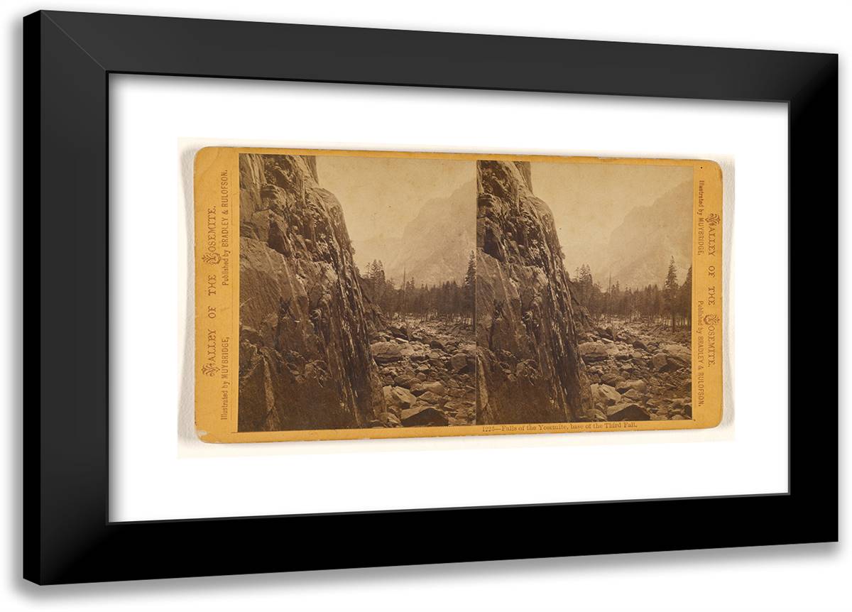 Falls of the Yosemite, Base of Third Fall 24x17 Black Modern Wood Framed Art Print Poster by Muybridge, Eadweard