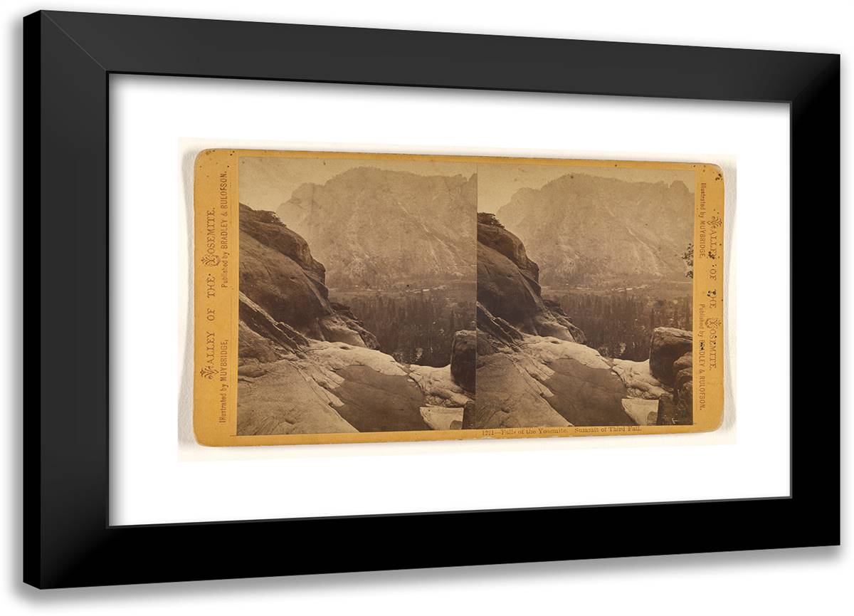 Falls of the Yosemite. Summit of Third Fall. 24x17 Black Modern Wood Framed Art Print Poster by Muybridge, Eadweard