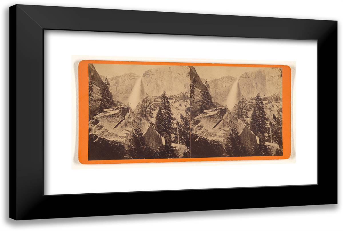 First Fall of the Yosemite 1600 Ft. 24x16 Black Modern Wood Framed Art Print Poster by Muybridge, Eadweard