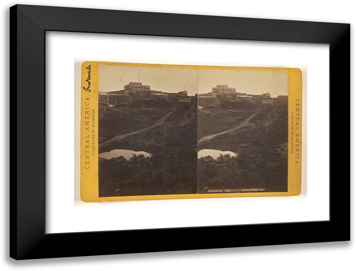 Guatemala, Castle of San Jose. 24x18 Black Modern Wood Framed Art Print Poster by Muybridge, Eadweard