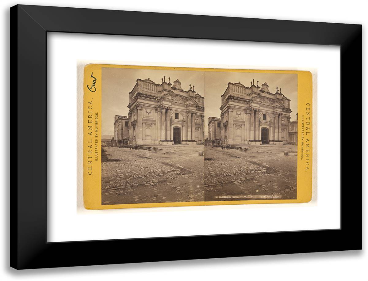 Guatemala, Church of San Francisco. 24x18 Black Modern Wood Framed Art Print Poster by Muybridge, Eadweard