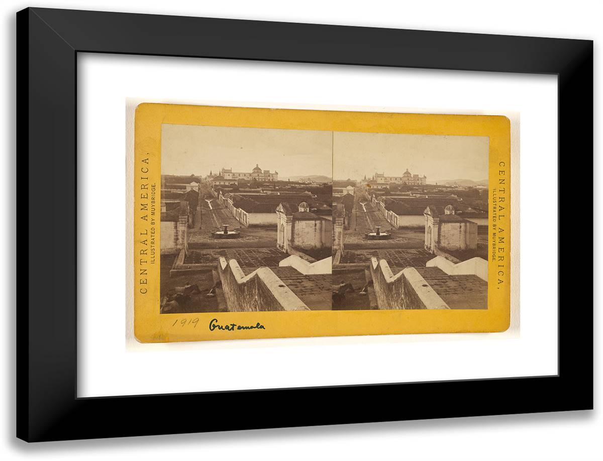 Guatemala, from Church of Calvario. 24x18 Black Modern Wood Framed Art Print Poster by Muybridge, Eadweard