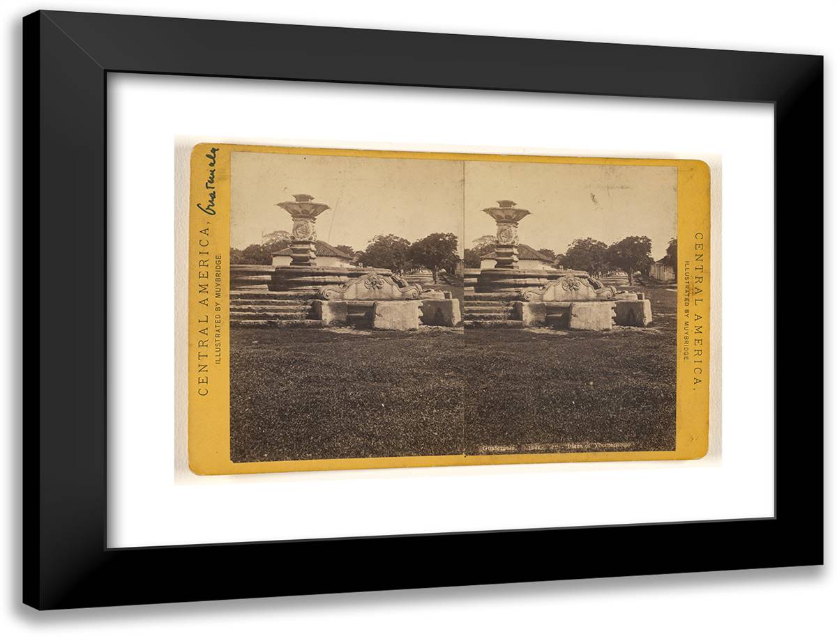 Guatemala, Plaza of Yocotenango 24x18 Black Modern Wood Framed Art Print Poster by Muybridge, Eadweard
