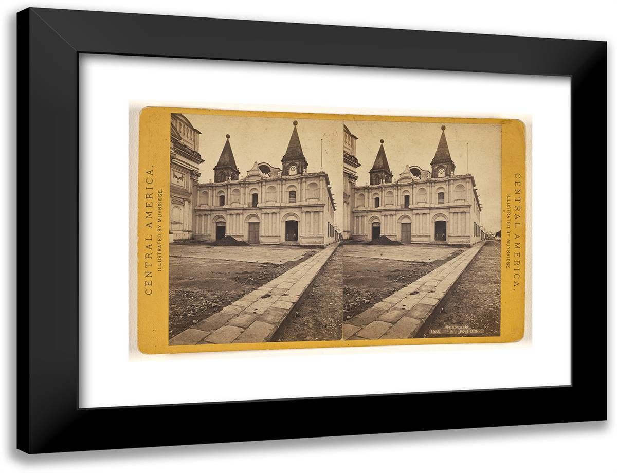 Guatemala, Post Office. 24x18 Black Modern Wood Framed Art Print Poster by Muybridge, Eadweard