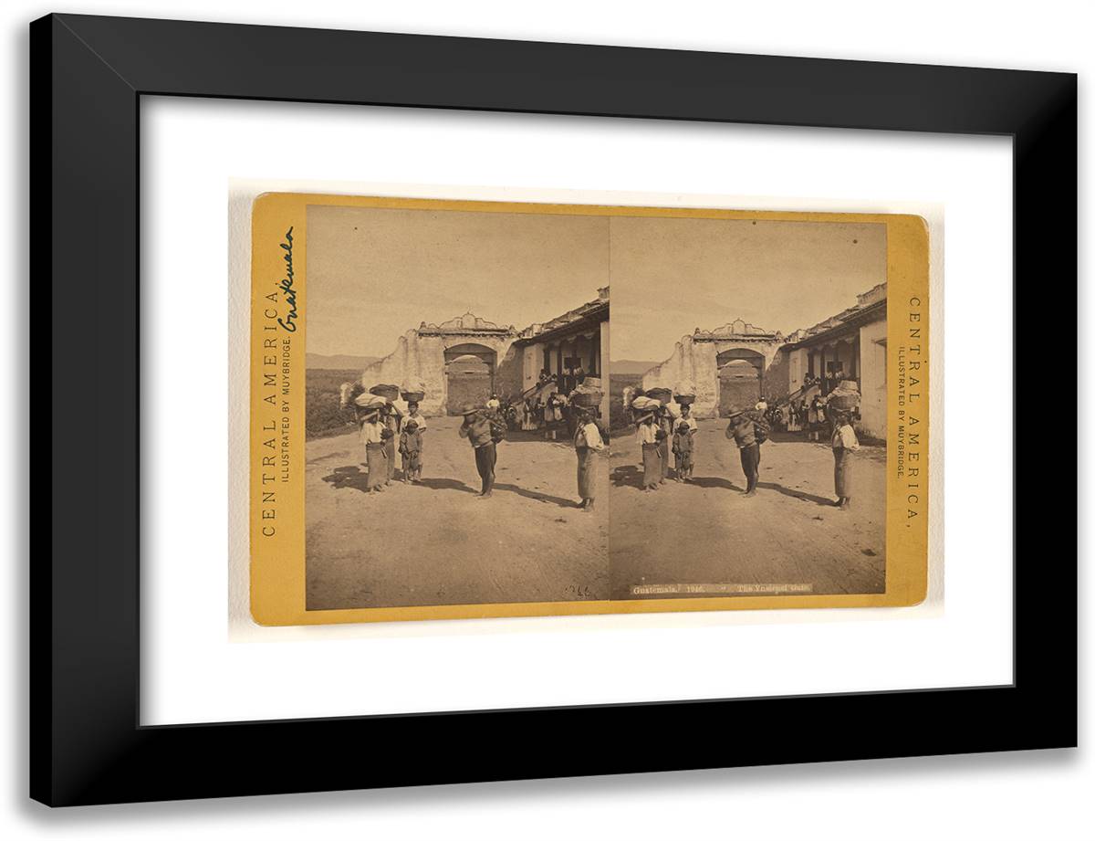 Guatemala, the Ynsiensi Gate. 24x18 Black Modern Wood Framed Art Print Poster by Muybridge, Eadweard