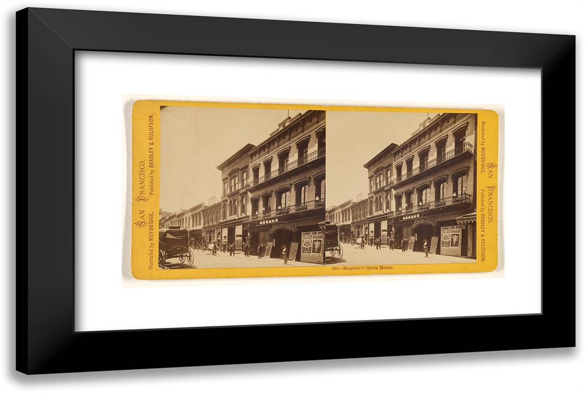 Maguire's Opera House. 24x16 Black Modern Wood Framed Art Print Poster by Muybridge, Eadweard