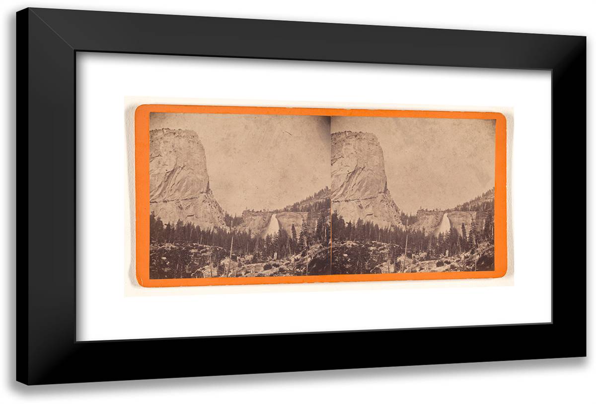 Mah-Ute Cap of Liberty, 4600 Ft High 24x16 Black Modern Wood Framed Art Print Poster by Muybridge, Eadweard