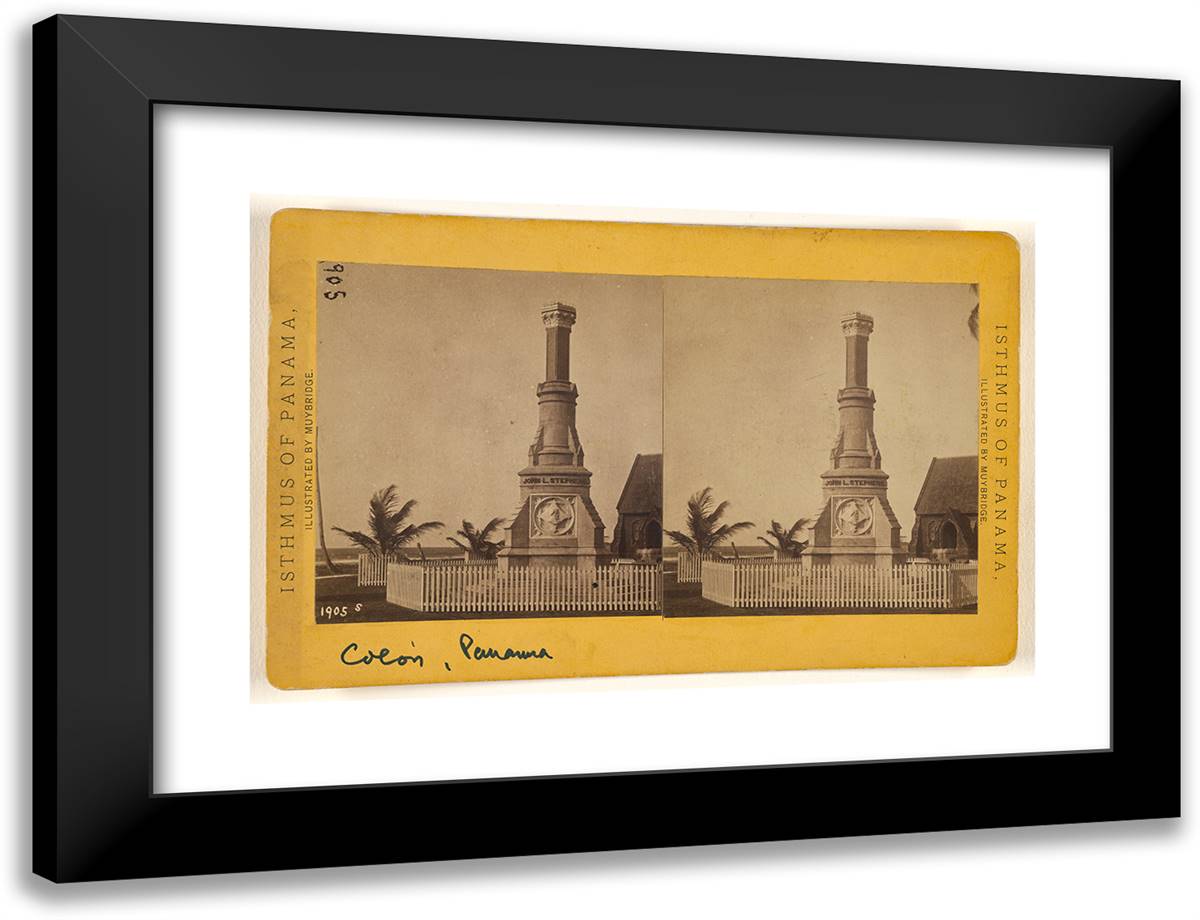 Monument to Aspinwall, Chauncey and Stephens 24x18 Black Modern Wood Framed Art Print Poster by Muybridge, Eadweard