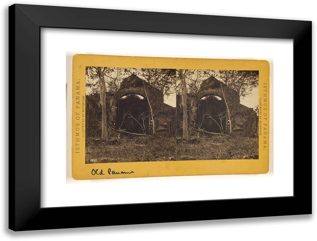 Old Panama. Church of Los Monjas. 24x18 Black Modern Wood Framed Art Print Poster by Muybridge, Eadweard