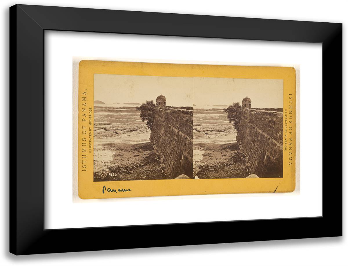 Panama. a Walk Around the Walls. II 24x18 Black Modern Wood Framed Art Print Poster by Muybridge, Eadweard