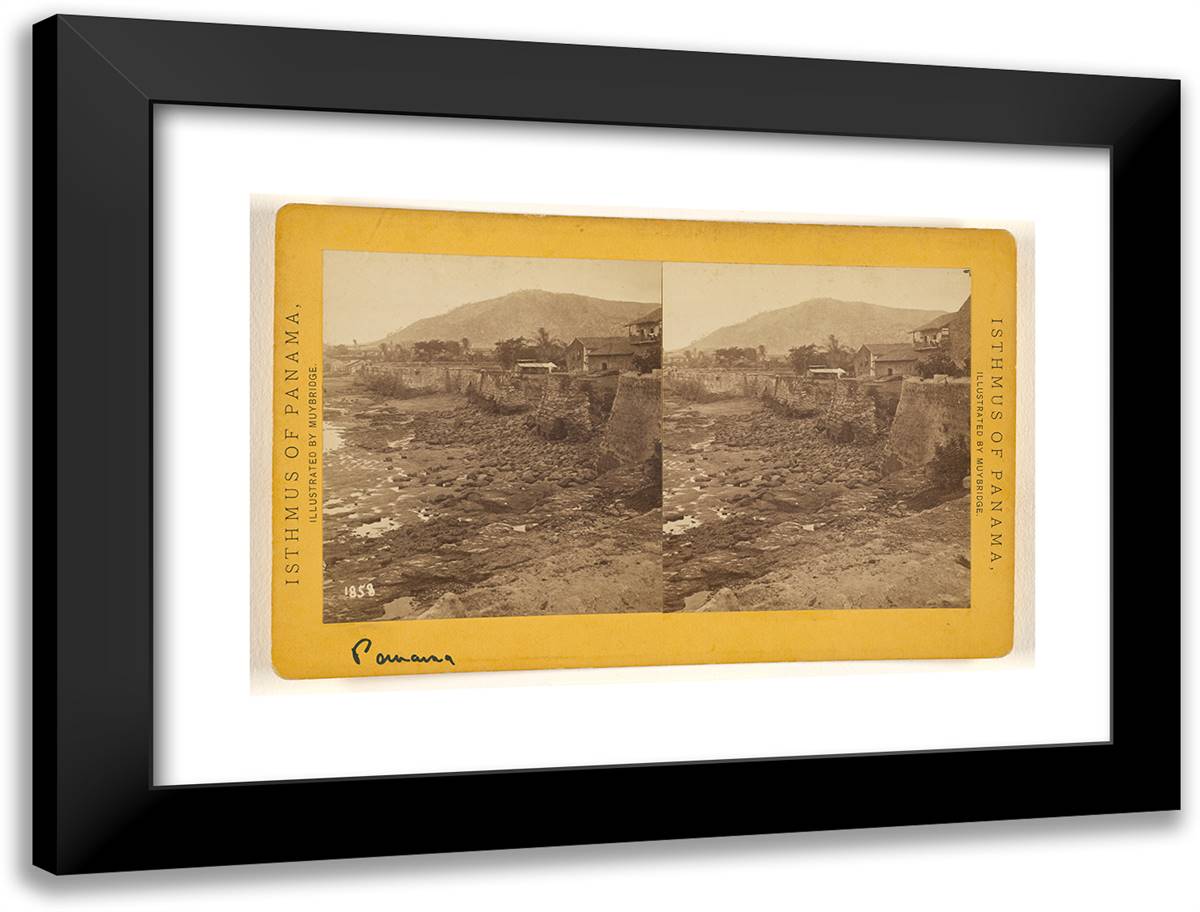 Panama. a Walk Around the Walls. IV 24x18 Black Modern Wood Framed Art Print Poster by Muybridge, Eadweard