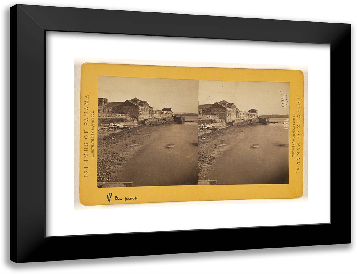 Panama. a Walk Around the Walls. VI 24x18 Black Modern Wood Framed Art Print Poster by Muybridge, Eadweard