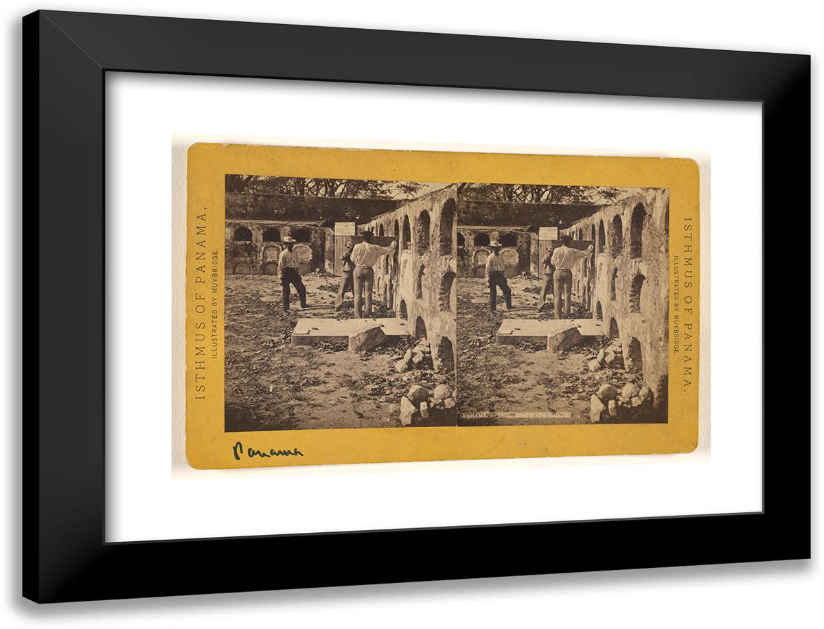 Panama. Burial of a Citizen. 24x18 Black Modern Wood Framed Art Print Poster by Muybridge, Eadweard