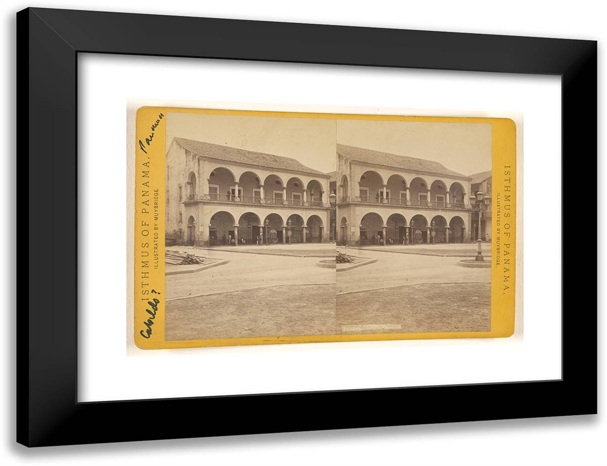 Panama. Cabildo. 24x18 Black Modern Wood Framed Art Print Poster by Muybridge, Eadweard