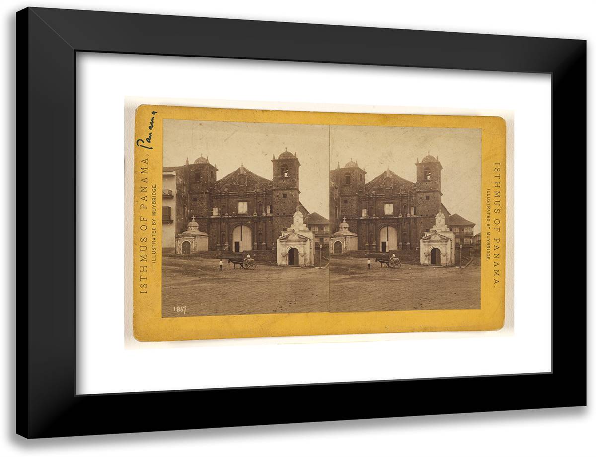 Panama. Church of La Merced. 24x18 Black Modern Wood Framed Art Print Poster by Muybridge, Eadweard