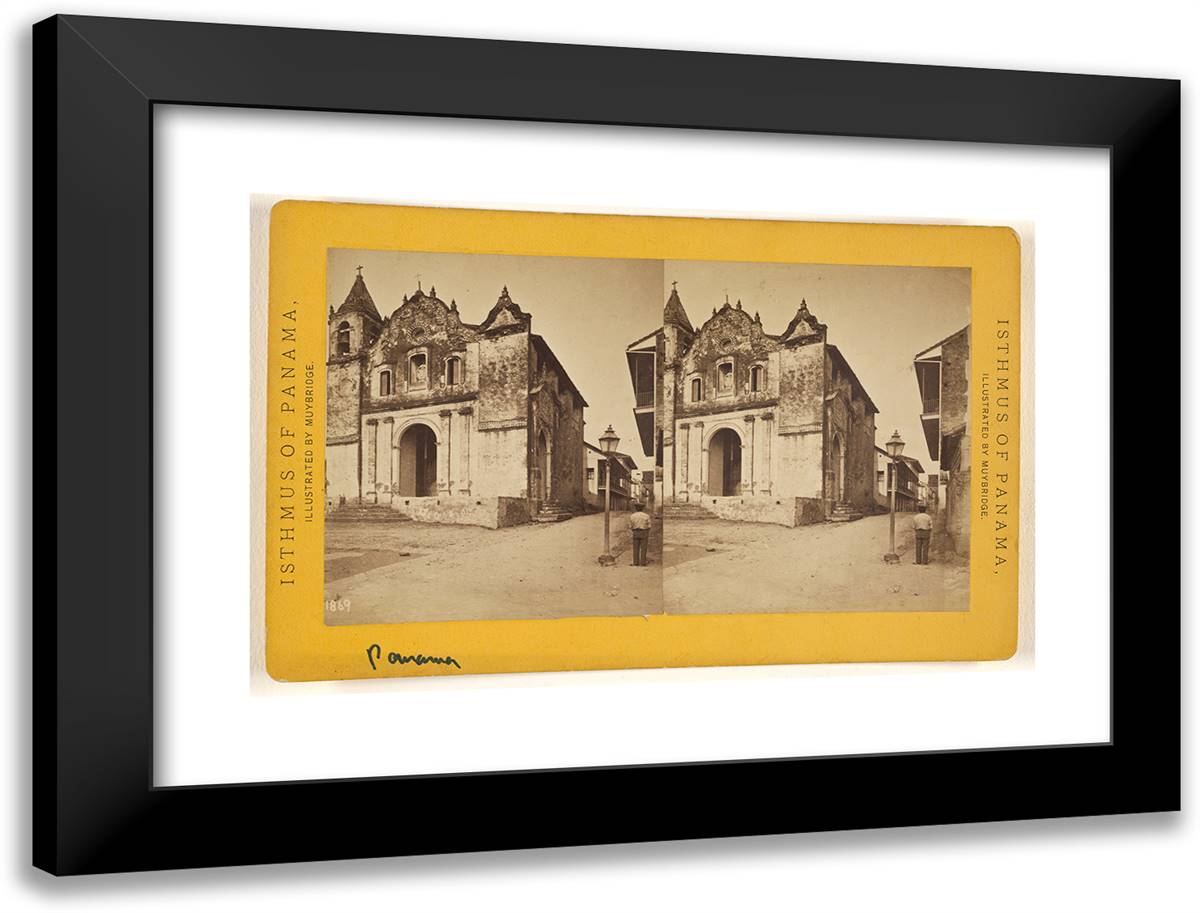 Panama. Church of San Felipe. 24x18 Black Modern Wood Framed Art Print Poster by Muybridge, Eadweard