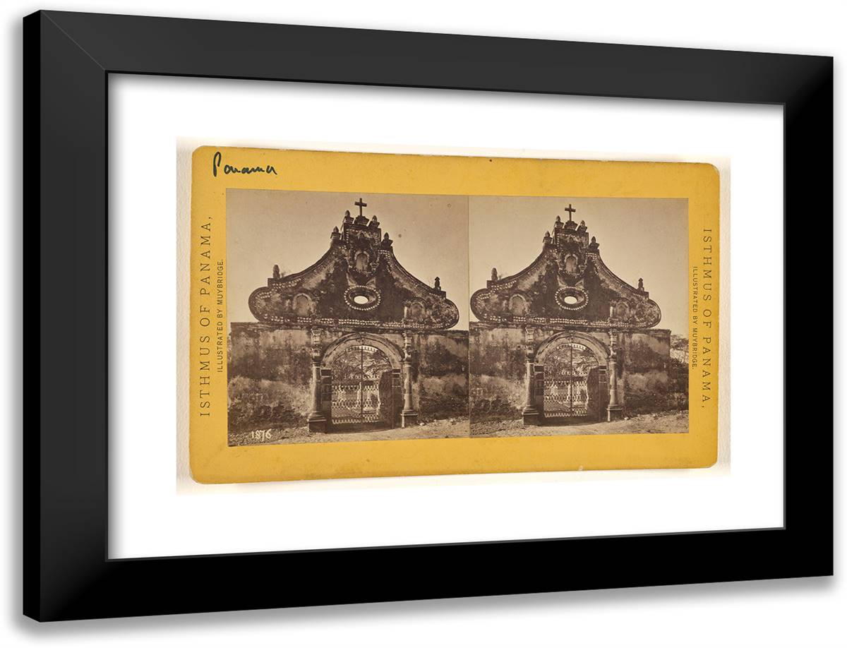 Panama. Entrance to the Cemetery. 24x18 Black Modern Wood Framed Art Print Poster by Muybridge, Eadweard