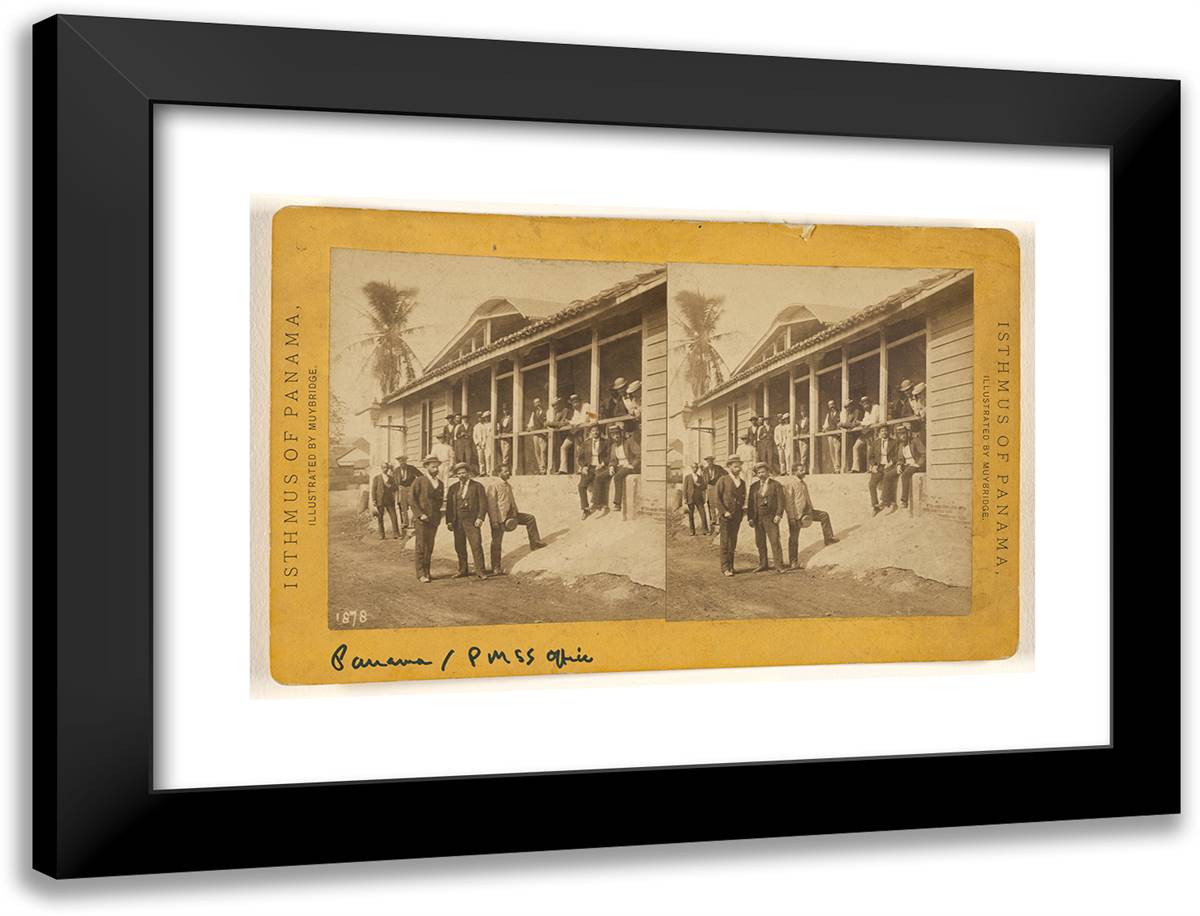 Panama. Pacific Mail Steamship Office. 24x18 Black Modern Wood Framed Art Print Poster by Muybridge, Eadweard
