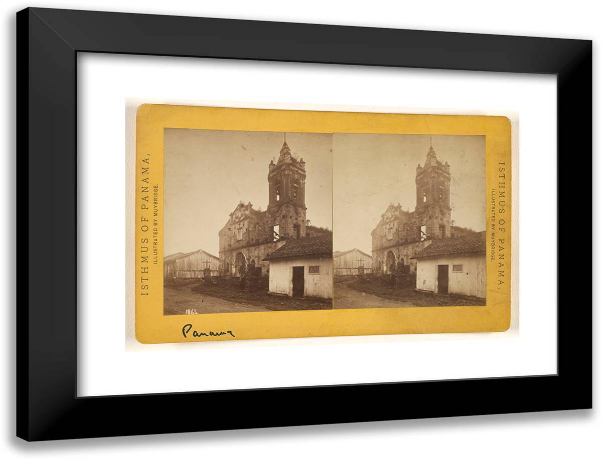 Panama. Ruins of Church of Malambo. 24x18 Black Modern Wood Framed Art Print Poster by Muybridge, Eadweard