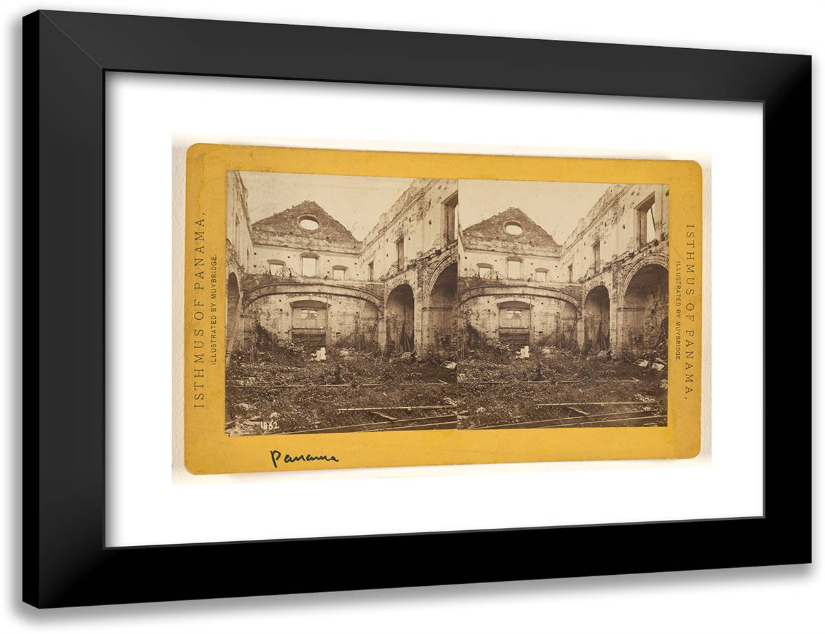 Panama. Ruins of Church of San Domingo. 24x18 Black Modern Wood Framed Art Print Poster by Muybridge, Eadweard