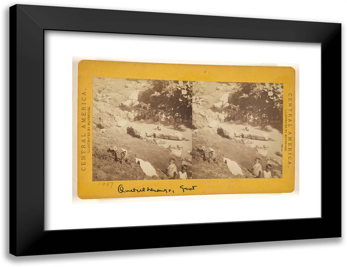 Quezaltenango, Baths of Amolongo. 24x18 Black Modern Wood Framed Art Print Poster by Muybridge, Eadweard