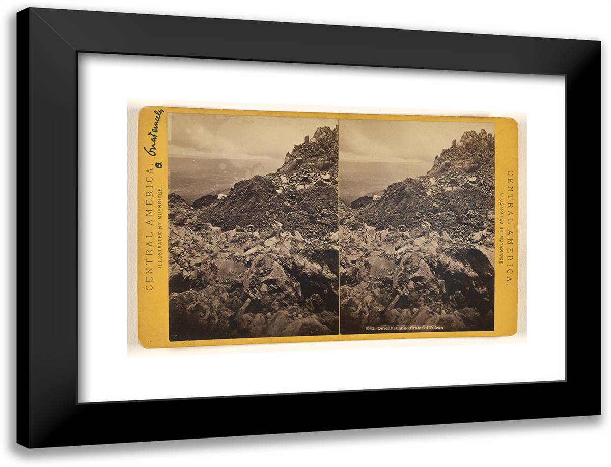 Quezaltenango, Crater of Volcan 24x18 Black Modern Wood Framed Art Print Poster by Muybridge, Eadweard