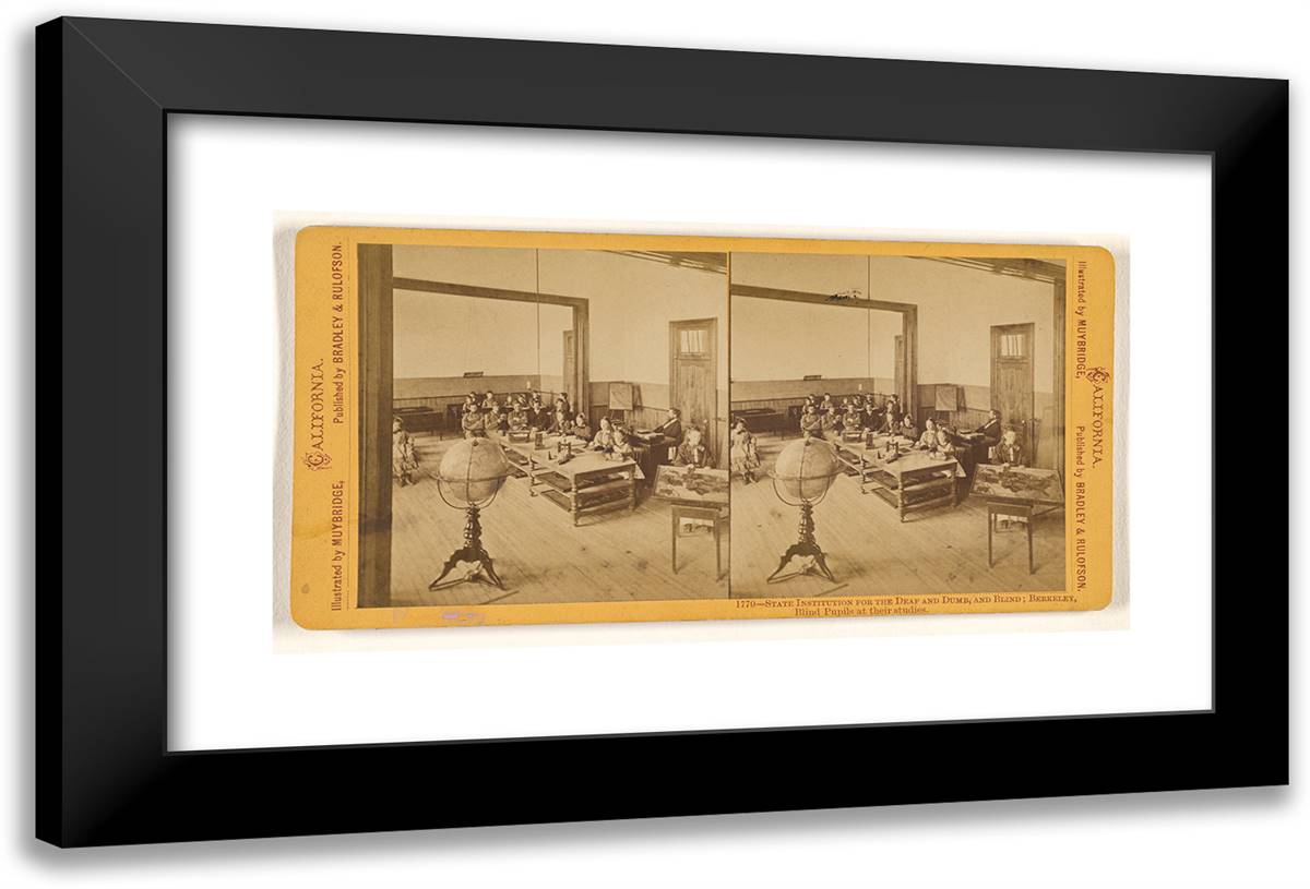 State Institution for the Deaf and Dumb, and Blind; Berkeley 24x16 Black Modern Wood Framed Art Print Poster by Muybridge, Eadweard
