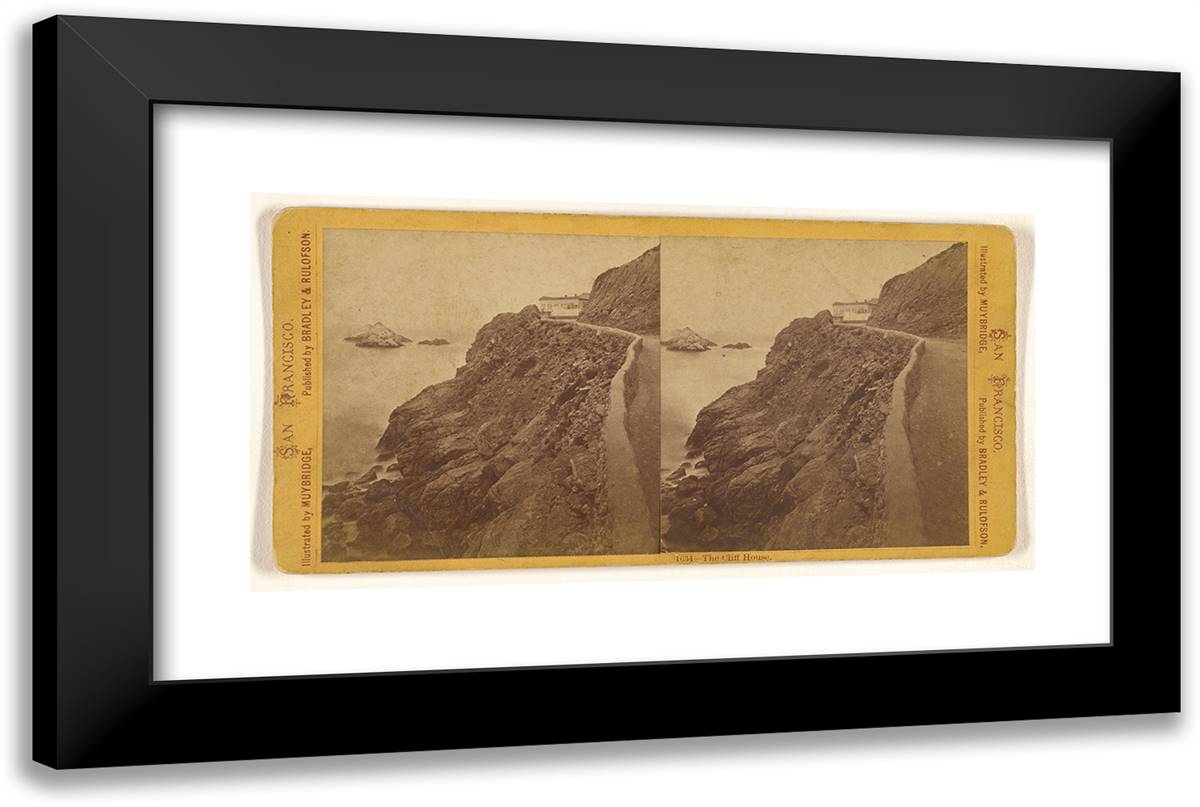 The Cliff House. I 24x16 Black Modern Wood Framed Art Print Poster by Muybridge, Eadweard