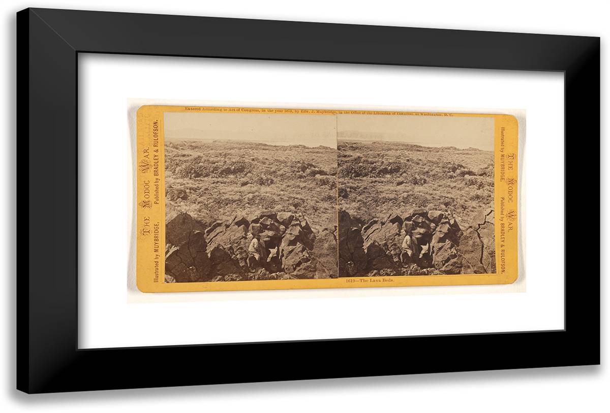 The Lava Beds. 24x16 Black Modern Wood Framed Art Print Poster by Muybridge, Eadweard