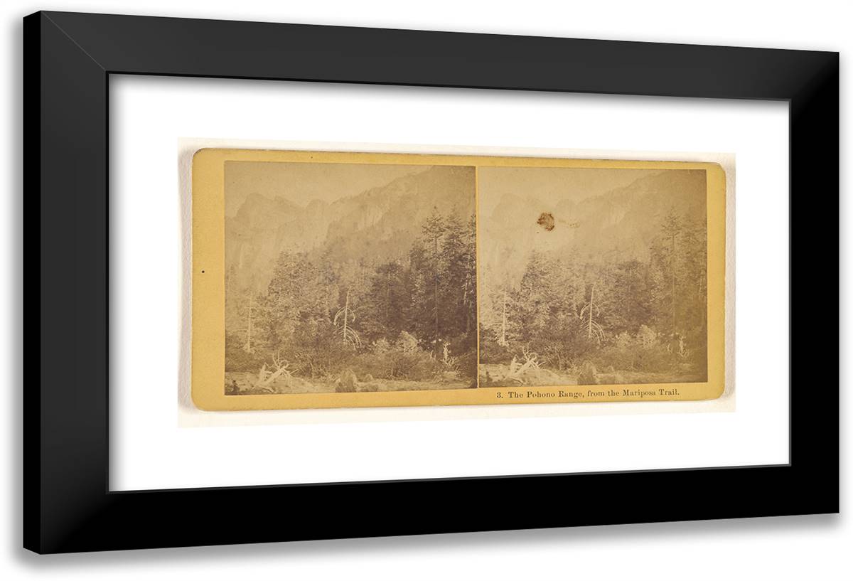The Pohono Range, from the Mariposa Trail. 24x16 Black Modern Wood Framed Art Print Poster by Muybridge, Eadweard