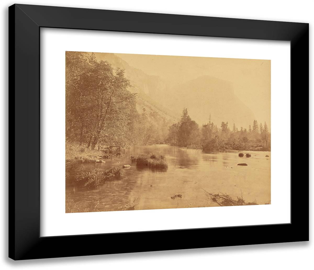Tutokanula. Valley of the Yosemite. (The Great Chief) ´El Ca I 23x20 Black Modern Wood Framed Art Print Poster by Muybridge, Eadweard
