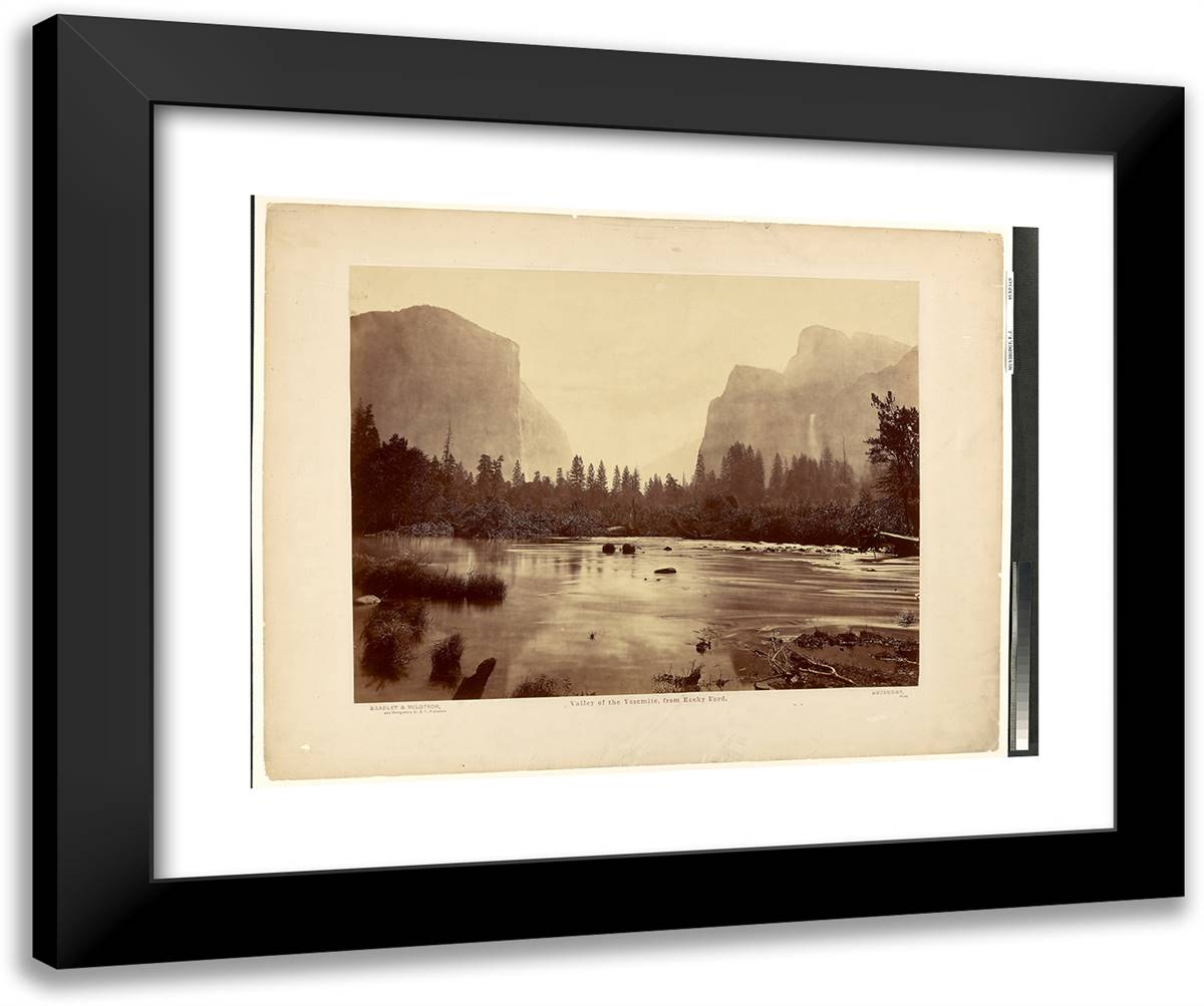 Valley of the Yosemite, from Rocky Ford 24x20 Black Modern Wood Framed Art Print Poster by Muybridge, Eadweard