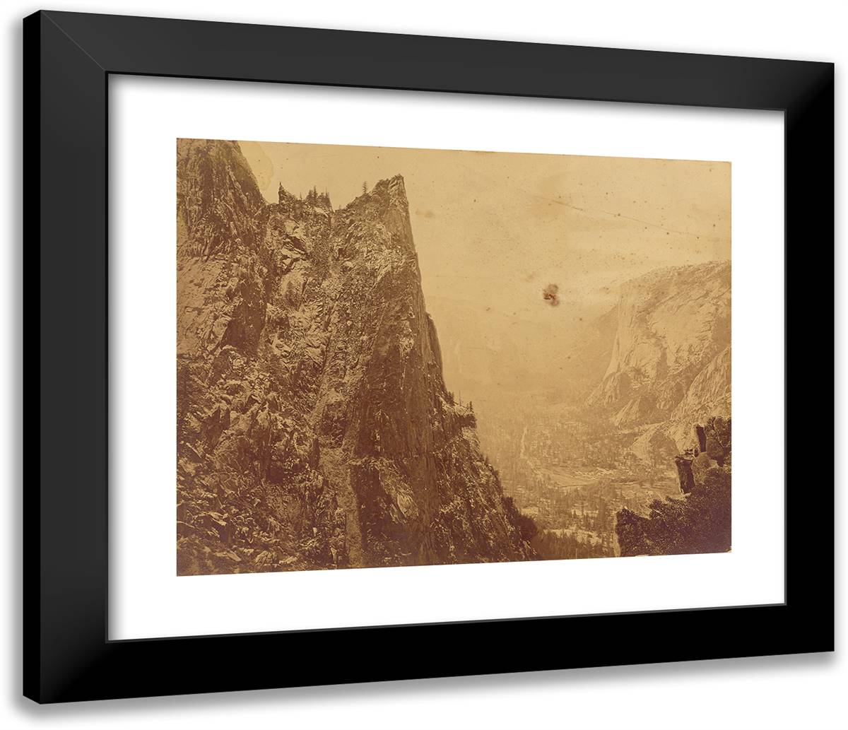 Valley of the Yosemite, from Union Point. 23x20 Black Modern Wood Framed Art Print Poster by Muybridge, Eadweard
