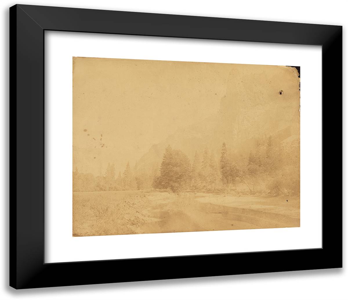 Valley of the Yosemite. from Sandy Flat. 23x20 Black Modern Wood Framed Art Print Poster by Muybridge, Eadweard