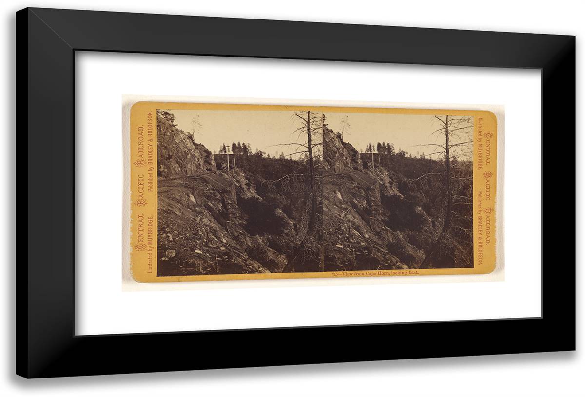View from Cape Horn, Looking East. 24x16 Black Modern Wood Framed Art Print Poster by Muybridge, Eadweard