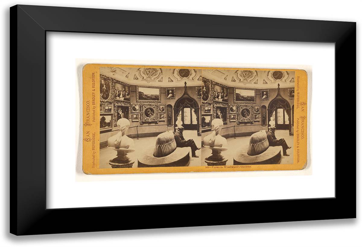 Views in Woodward's Gardens. - (Self-Portrait) 24x16 Black Modern Wood Framed Art Print Poster by Muybridge, Eadweard