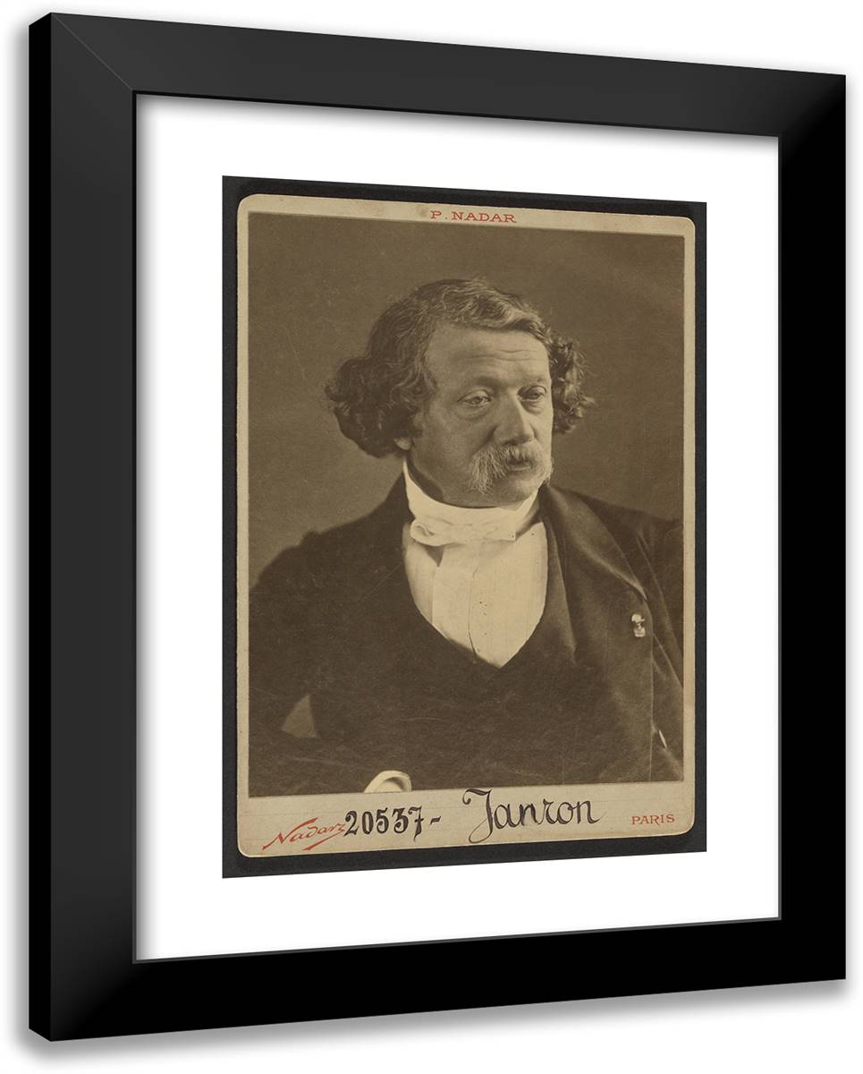 Paul -(Philippe-Auguste) J(E)Anron 19x24 Black Modern Wood Framed Art Print Poster by Nadar, Gaspard