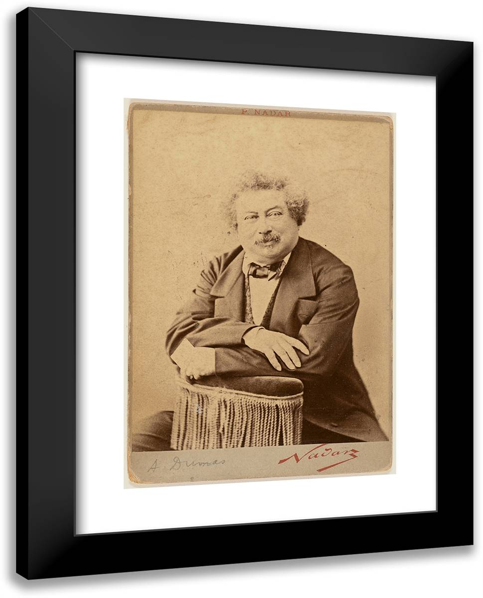 Paul -A(Lexandre) Dumas (Pere) 19x24 Black Modern Wood Framed Art Print Poster by Nadar, Gaspard